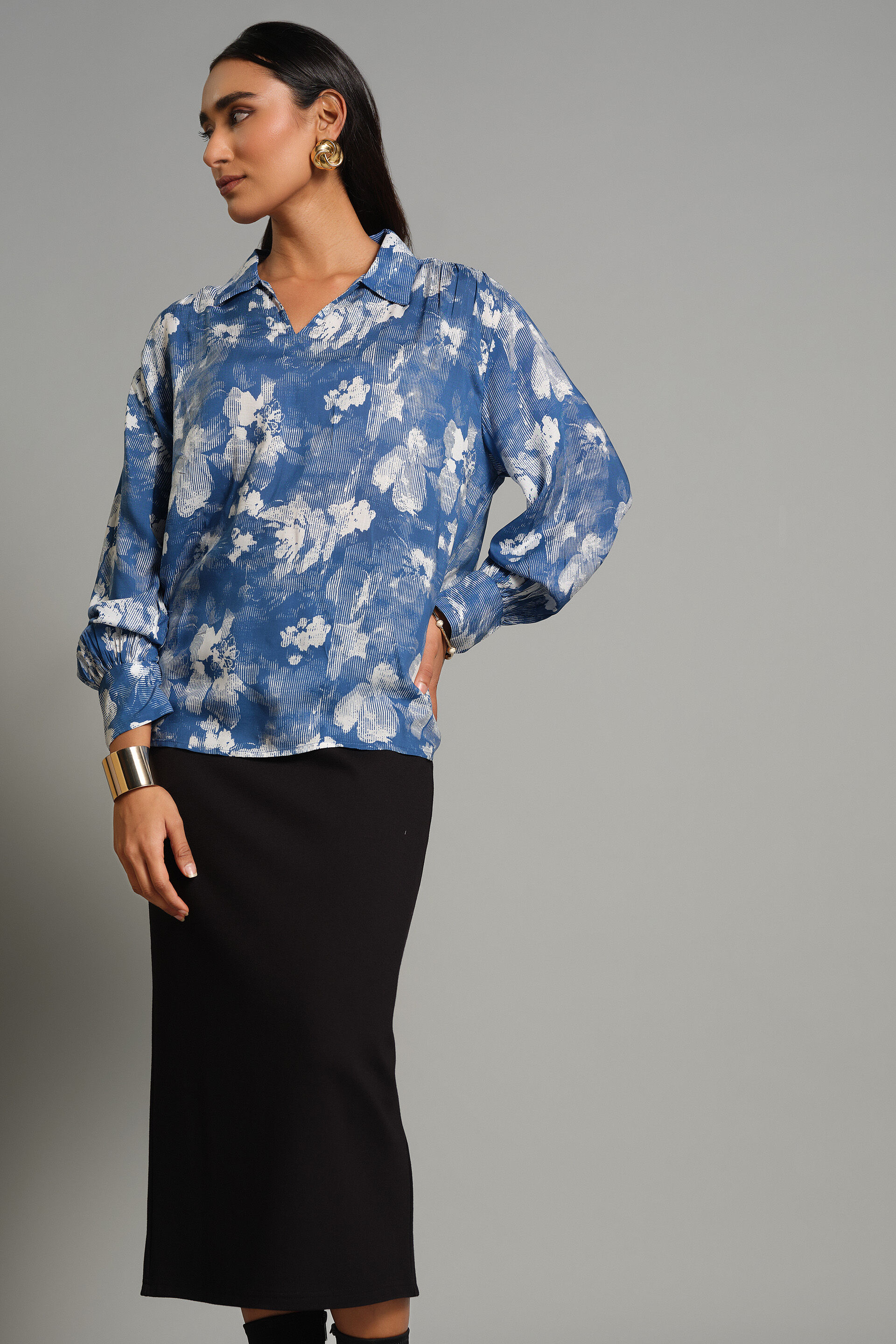 Blooms In Blues Top, Blue, image 4